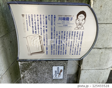 川端龍子の解説板（龍子公園） 125433528