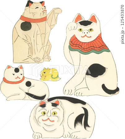 日本の郷土玩具 猫の人形 日本の郷土玩具 猫の人形 125433870