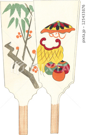 日本の郷土玩具　羽子板 125433876