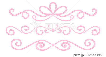 Hand drawn elegant text separators and vintage calligraphic ornament dividers for use in luxury invitation greeting card or certificate decoration 125433989