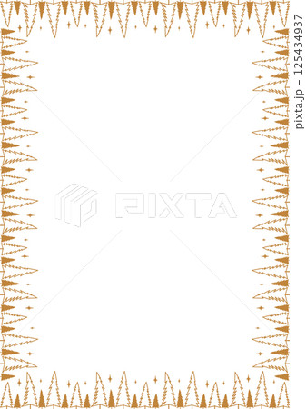 Cute simple Christmas tree frame. Nature template to write text matter. Tree elements on white background 125434937