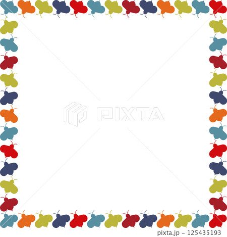 Frame of cute honey bee animal. Honey bee vector illustration. Insect on white background border 125435193