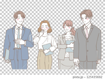 Office workers walking and chatting 125435692