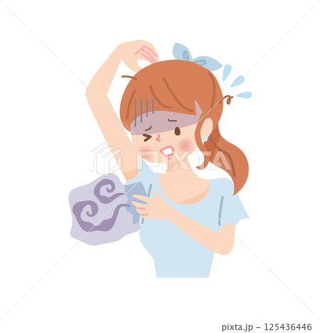 ワキの臭いが気になる女性 125436446