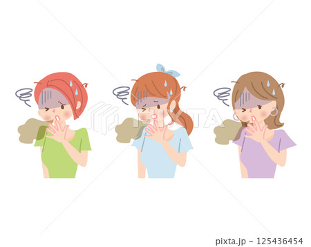 口臭が気になる女性達 125436454