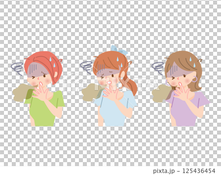 口臭が気になる女性達 125436454