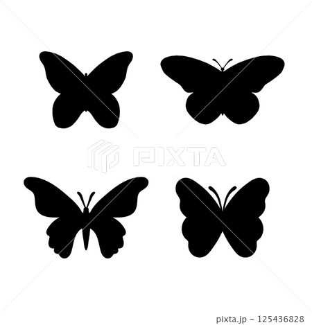 Set of butterfly Silhouette Vector Art Set of butterfly Silhouette Vector Art 125436828