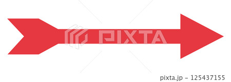 Long red arrows icon. Trendy long left and right arrows in flat style. Replaceable vector design. For your apps, websites and UI or user experience design 125437155