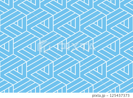 Abstract geometric pattern with stripes, lines. Seamless vector background. White and blue ornament. Simple lattice graphic design Abstract geometric pattern with stripes, lines. Seamless vector background. White and blue ornament. Simple lattice graphic design 125437373