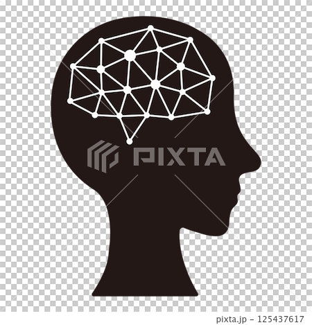 人工知能イメージのシルエットイラスト 人工知能イメージのシルエットイラスト 125437617
