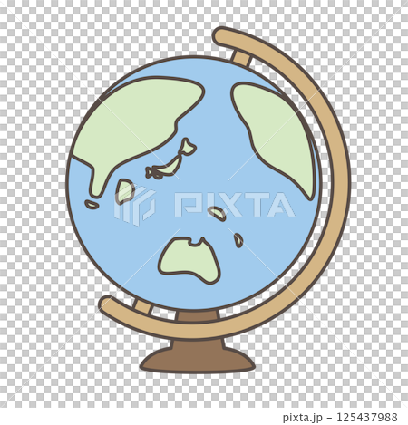 地球儀の線画イラスト 125437988