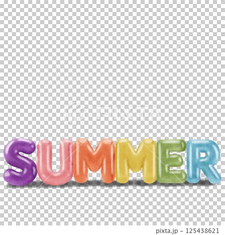 The letters write the word Summer. The letters write the word Summer. 125438621