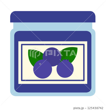 ブルーベリージャムのイラスト 125438742