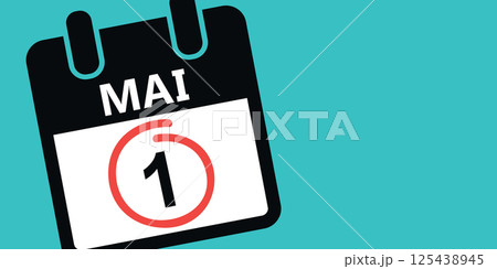 simple calendar icon 1 may labor day vector illustration 125438945