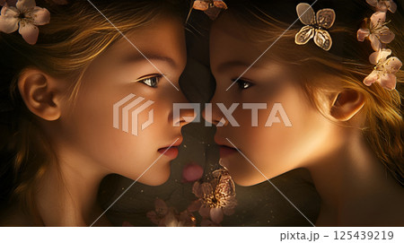 Mothers Day. Mothers and Pregnant Womens Day. AI generated. 125439219
