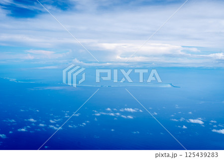 Aerial view of the Tuamotus atoll in French Polynesia with clouds Aerial view of the Tuamotus atoll in French Polynesia with clouds 125439283