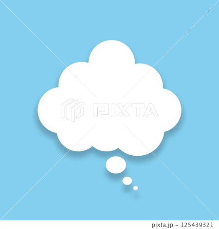 A chat window for commenting on messages. A speech bubble on a blue background. 125439321
