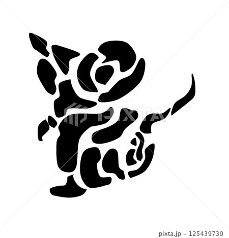 ネズミのシルエット風イラスト 125439730