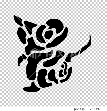 滑鼠的剪影風格插圖 125439730