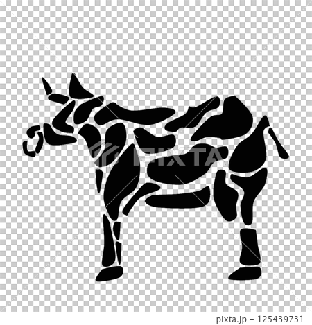 牛剪影圖 125439731