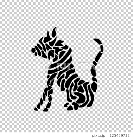 老虎剪影風格插圖 125439732