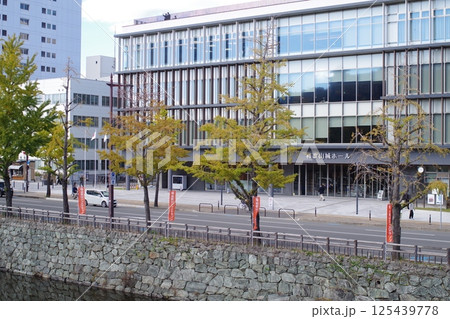 和歌山城堀端銀の杏並木の景色 125439778