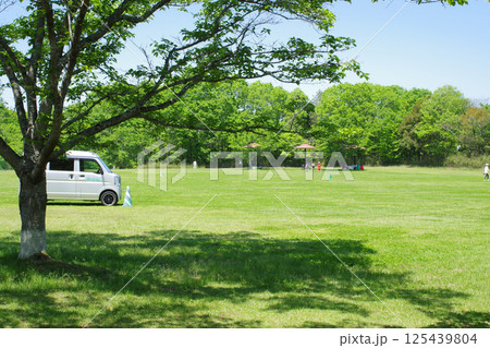 備北丘陵公園のスポーツ広場の景色 備北丘陵公園のスポーツ広場の景色 125439804