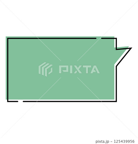 シンプルな吹き出しのイラスト　横長　四角 125439956