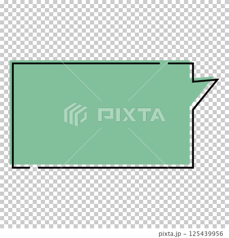 シンプルな吹き出しのイラスト　横長　四角 125439956