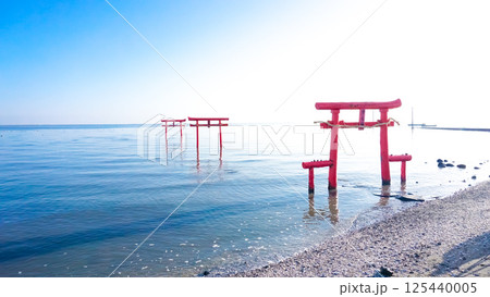 海中鳥居、佐賀県太良町の大魚神社 125440005