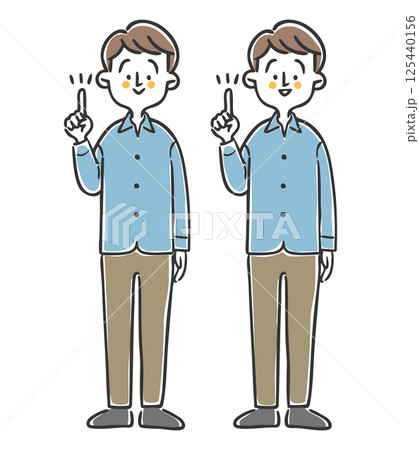 指差しをする男性　全身　ベクター 125440156