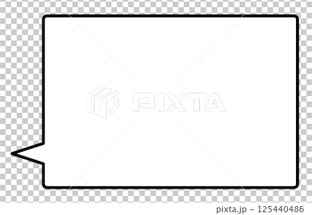 A simple horizontal rectangular speech bubble 125440486