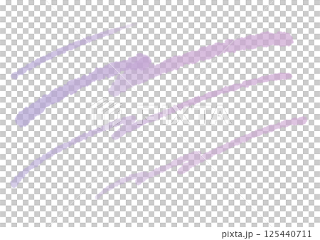 紫の手描きの毛筆ラインセット 紫の手描きの毛筆ラインセット 125440711