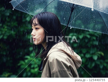 傘を差す女性 125440735