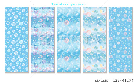シームレスパターン_青空に浮ぶシャボン玉 125441174