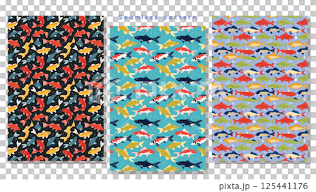Seamless pattern _ Colorful carp 125441176