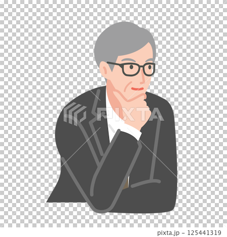 Senior man who thinks 125441319