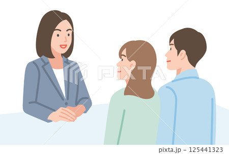 ミーティングをするビジネスパーソンのイラスト 125441323