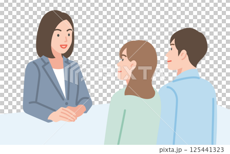 ミーティングをするビジネスパーソンのイラスト 125441323