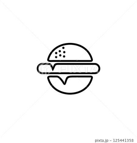 Outline burger restaurant logo design 125441358