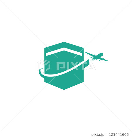 Islamic ka'bah makkah building logo design Islamic ka'bah makkah building logo design 125441606