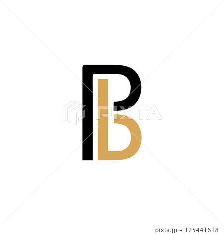luxury PB letter initial logo design 125441618