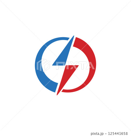 Electric lightning flash logo design Electric lightning flash logo design 125441658