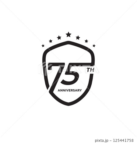 75th year celebration anniversary logo design 125441758
