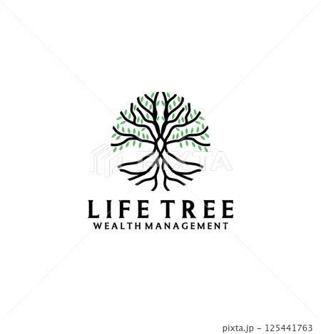 Life tree wealth management logo design 125441763