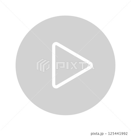 グレーの矢印や再生ボタンのアイコン - シンプルでおしゃれな半透明のスタートマークのUI素材 125441992