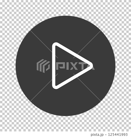 Black arrow and play button icons - Simple and stylish start mark UI material 125441993