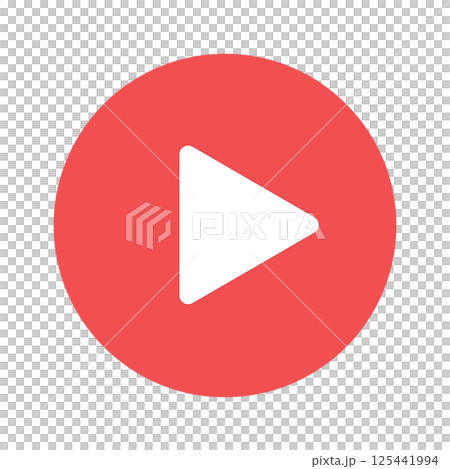 Red arrow and play button icons - Simple and stylish start mark UI material 125441994
