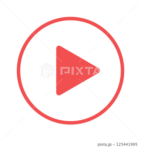 赤い矢印や再生ボタンのアイコン - シンプルでおしゃれなスタートマークのUI素材 赤い矢印や再生ボタンのアイコン - シンプルでおしゃれなスタートマークのUI素材 125441995