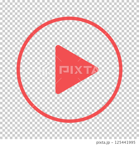 Red arrow and play button icons - Simple and stylish start mark UI material 125441995